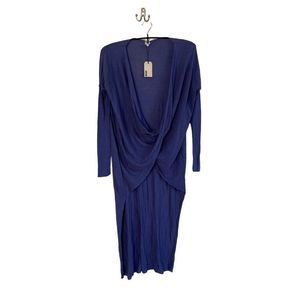 UNIO Cotton Size S/M Asymmetrical Top Blue NWT
